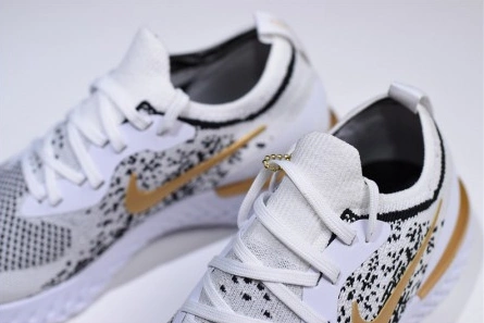 7142 Men's Nike Epic React Flyknit White Black-Gold AQ0067- Sophisticated 1567