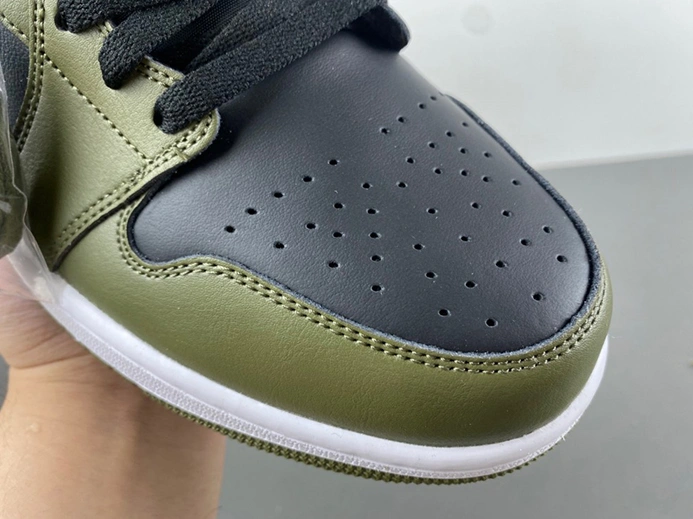 3096 Jordan 1 Mid Black White Olive  DQ8426- Lightweight 7