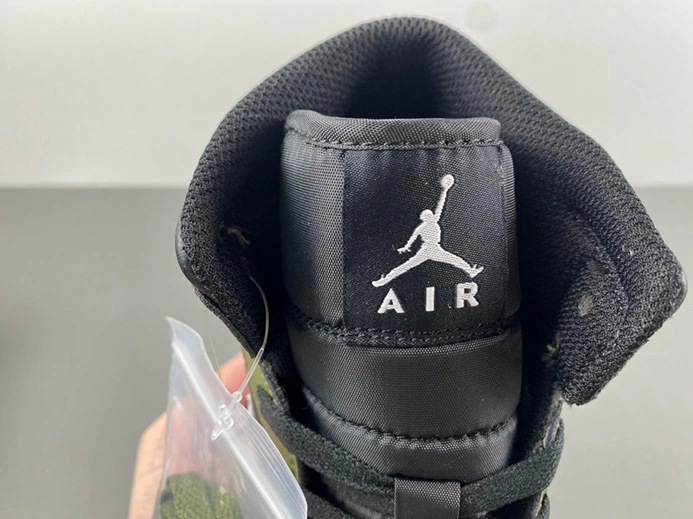 3096 Jordan 1 Mid Black White Olive  DQ8426- Lightweight 7