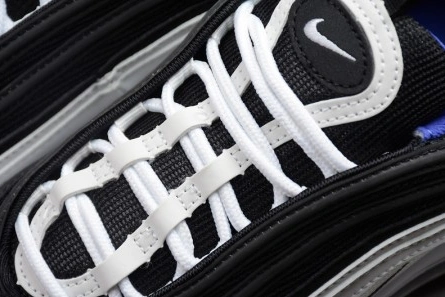 5492 NIKE mens  Air Max 97 White Black-Persin Violet  921522- Sleek 1409