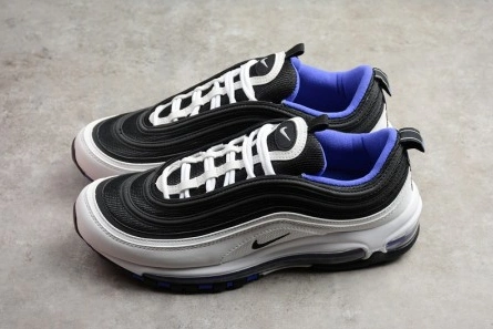 5492 NIKE mens  Air Max 97 White Black-Persin Violet  921522- Sleek 1409