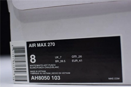 2028 NIKE mens AIR MAX 270 WHITE HOT PUNCH AH8050- Stylish 1454