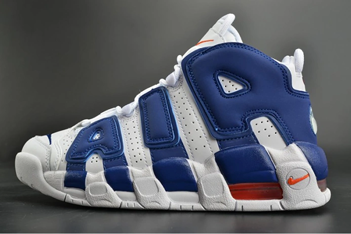 Practical 6507 Nike Air More Uptempo "Knicks" White Deep Royal Blue womens 415082- 1519