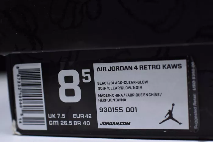 2906 Nike Air Jordan 4 retro kaws black 930155- Vibrant 540