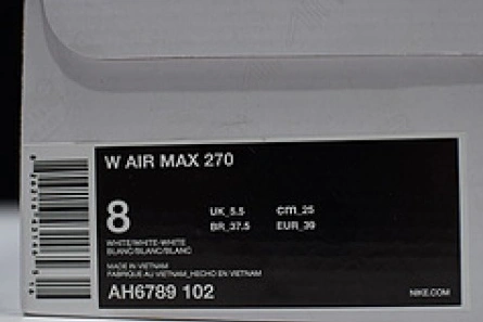 Durable 5552 Nike womens Air Max 270 Triple White AH6789 1451