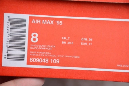 Bright 4990 Nike Air Max 95 White Black Oreo 609048- 1380