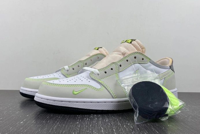 Efficient Jordan 1 Retro Low White Ghost Green Black  DM7837-103 79