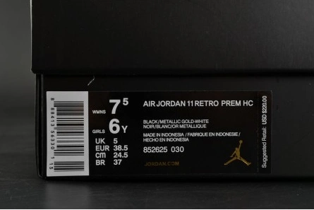 Jordan 11 Retro Heiress Black Stingray (GS) 852625-030 Durable 705