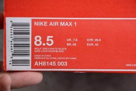 Durable 248 Nike Air Max 1 Wolf Grey AH8145- 1308