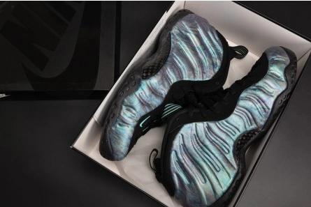 Affordable 6999 Nike Air Foamposite One PRM "Abalone" Black Aurora Green mens 575420- 1544