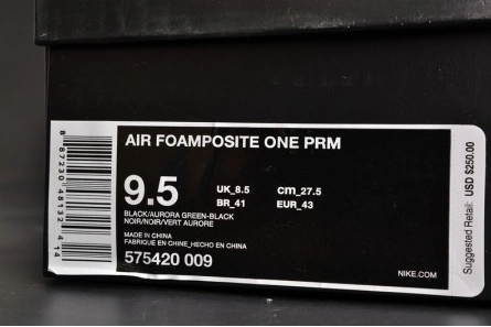 Affordable 6999 Nike Air Foamposite One PRM "Abalone" Black Aurora Green mens 575420- 1544