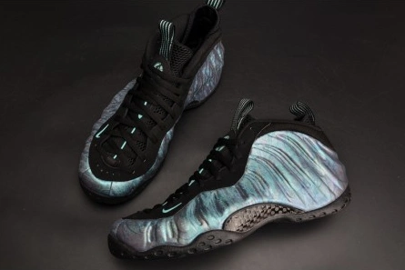 Affordable 6999 Nike Air Foamposite One PRM "Abalone" Black Aurora Green mens 575420- 1544