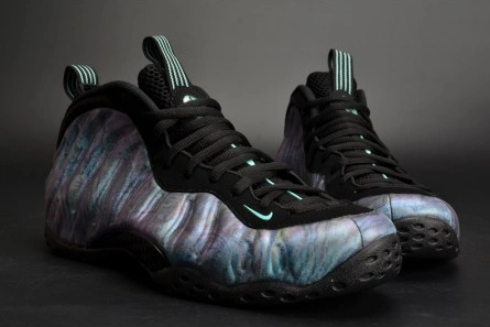 Affordable 6999 Nike Air Foamposite One PRM "Abalone" Black Aurora Green mens 575420- 1544