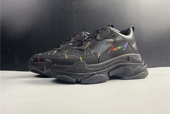 Cozy 3466 BALENCIAGA TRIPLE S TRAINERS BLACK LETTERS 524039 W2FA1 1994
