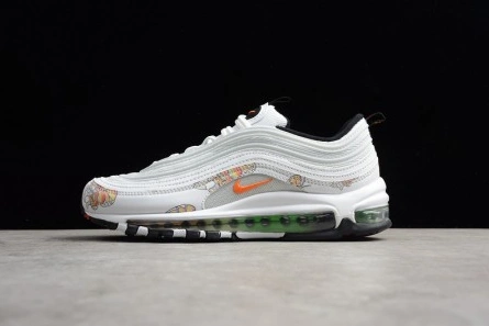 Durable 6058 Nike womens Air Max 97 white-orange flower 921733- 1408