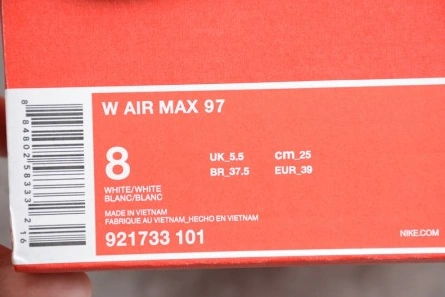 Durable 6058 Nike womens Air Max 97 white-orange flower 921733- 1408