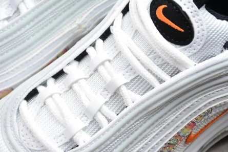 Durable 6058 Nike womens Air Max 97 white-orange flower 921733- 1408