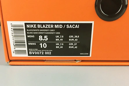 NIKE BLAZER HIGH SACAI WHITE-GREY - BV0072-002 Lightweight 1609