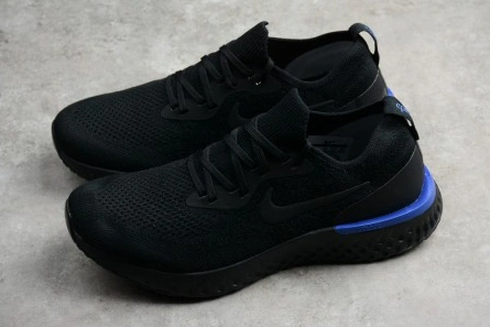 Trendy NIKE EPIC REACT FLYKNIT BLACK RACER BLUE AQ0067-004 1558