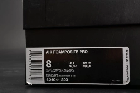 Nike Air Foamposite Pro "Island Green" Metallic Platinum mens 624041-303 Durable 1565