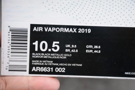 BestValue Nike Air VaporMax 2019 Black Metallic Gold AR6631-002 1497