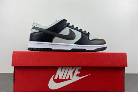 Affordable Nike Dunk Low Grey Black Orange Mini Swoosh  FN7808-001 1010
