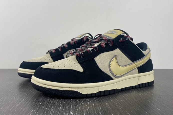 Sophisticated Nike Dunk Low LX Black Suede Team Gold (W)  DV3054-001 1016