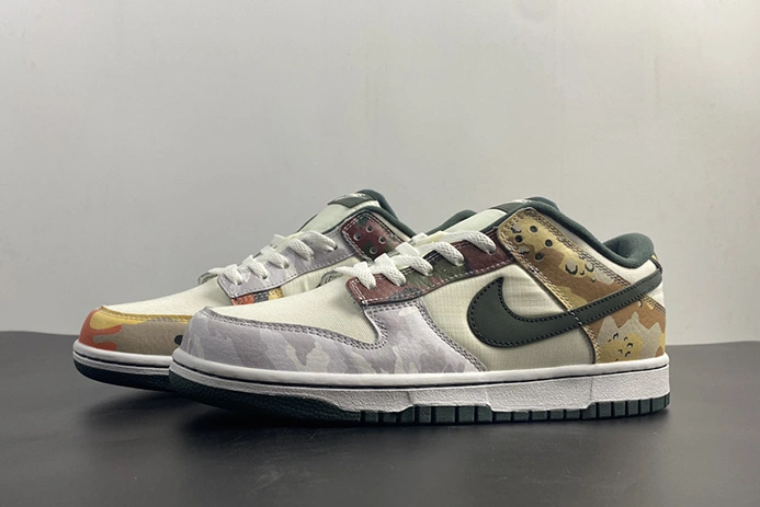 Nike Dunk Low SE Sail Multi-Camo  DH0957-100 Unique 1039