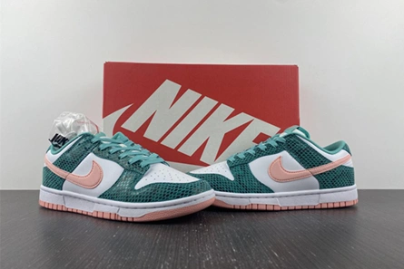 Nike Dunk Low Snakeskin Washed Teal Bleached Coral  DR8577-300 Flexible 1052