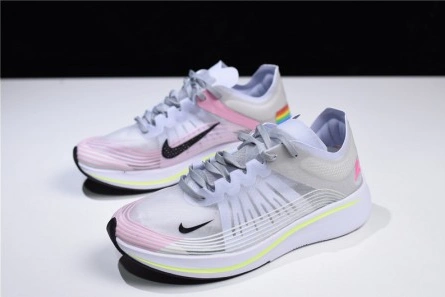 Unique Nike Mens Lab Zoom Fly SP Swoosh Pinwheel Light Gray White Pink Yellow AA3172-106 1559