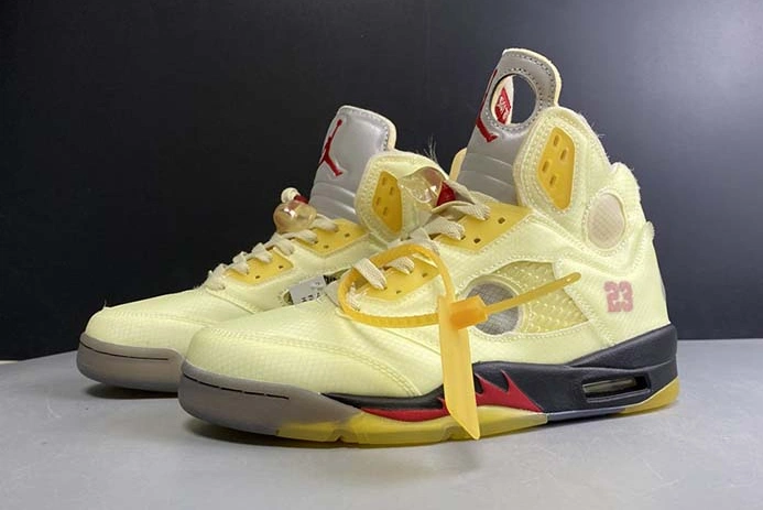 OFF-WHITE x Air Jordan 5 “Sail” DH8565-100 Trendsetting 597