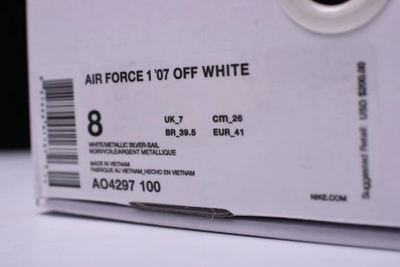 Off-White Nike Air Force 1 Low ComplexCon White AO4297-100 Lightweight 1207