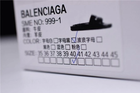 HighQuality 3453 Balenciaga Logo leather slip-on sandals 72ZE-C 2114