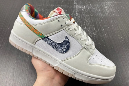 Durable 4200 Nike Dunk Low White Multi-Color Paisley  FN8913- 968