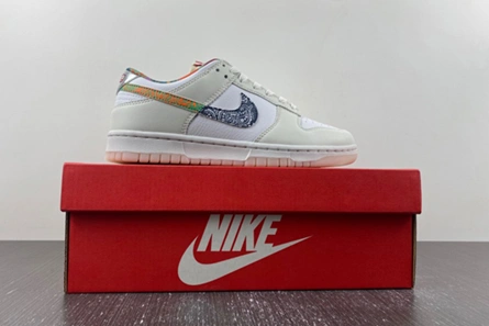 Durable 4200 Nike Dunk Low White Multi-Color Paisley  FN8913- 968