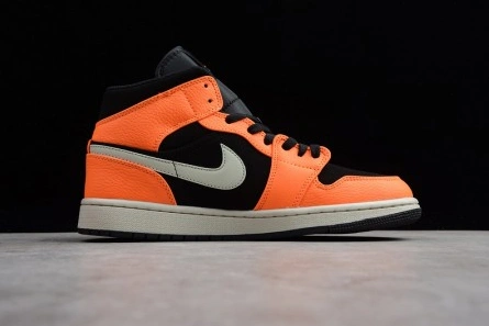 1505 Air Jordan 1 Mid Black Orange 554724- Breathable 275