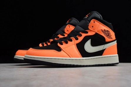 1505 Air Jordan 1 Mid Black Orange 554724- Breathable 275