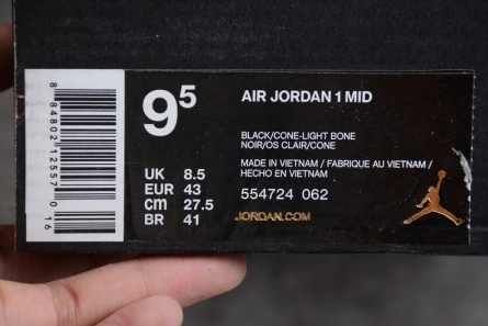 1505 Air Jordan 1 Mid Black Orange 554724- Breathable 275