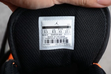 1505 Air Jordan 1 Mid Black Orange 554724- Breathable 275