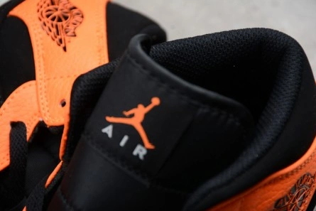 1505 Air Jordan 1 Mid Black Orange 554724- Breathable 275