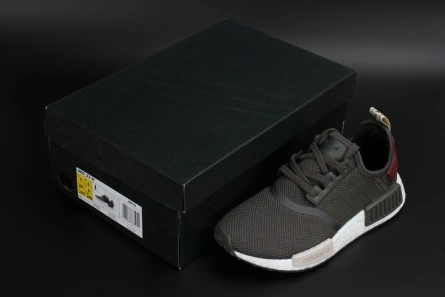 Durable 8103 ADIDAS NMD R1 W UTILITY GREY OLIVE MAROON  WOMENS BA 1826