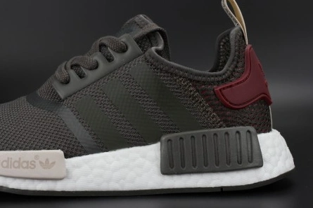 Durable 8103 ADIDAS NMD R1 W UTILITY GREY OLIVE MAROON  WOMENS BA 1826