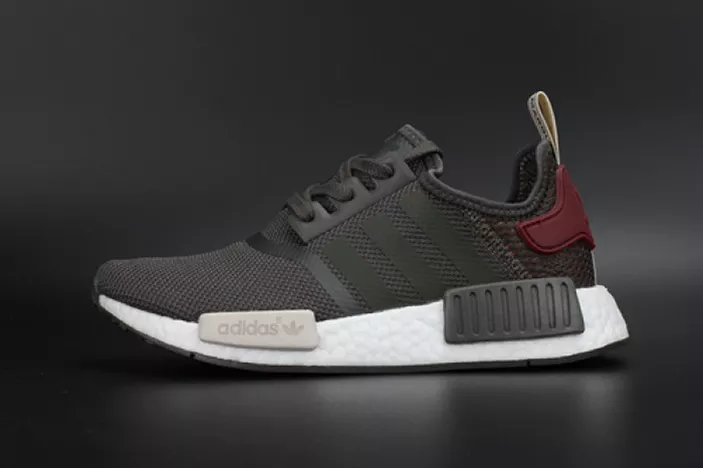 Durable 8103 ADIDAS NMD R1 W UTILITY GREY OLIVE MAROON  WOMENS BA 1826