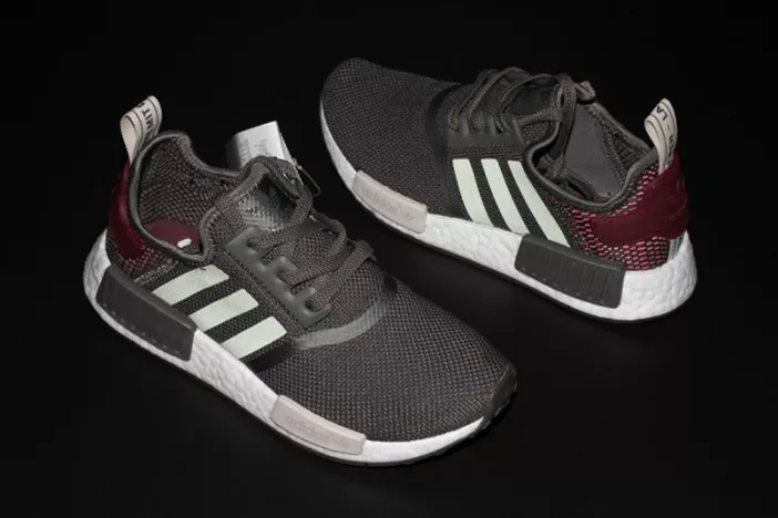 Durable 8103 ADIDAS NMD R1 W UTILITY GREY OLIVE MAROON  WOMENS BA 1826