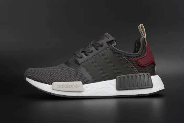 Durable 8103 ADIDAS NMD R1 W UTILITY GREY OLIVE MAROON  WOMENS BA 1826