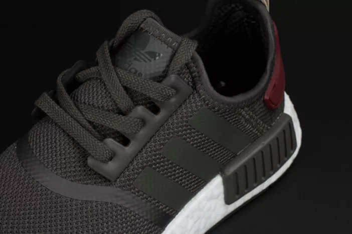 Durable 8103 ADIDAS NMD R1 W UTILITY GREY OLIVE MAROON  WOMENS BA 1826