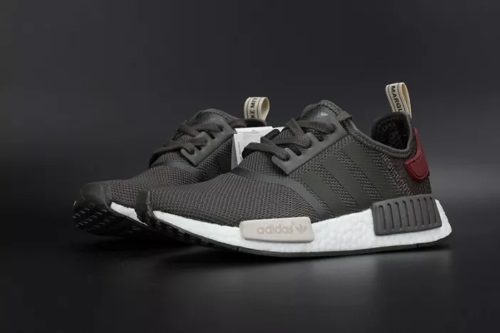 Durable 8103 ADIDAS NMD R1 W UTILITY GREY OLIVE MAROON  WOMENS BA 1826