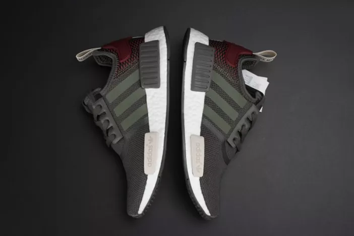 Durable 8103 ADIDAS NMD R1 W UTILITY GREY OLIVE MAROON  WOMENS BA 1826