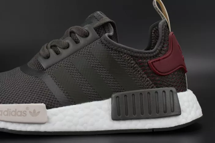 Durable 8103 ADIDAS NMD R1 W UTILITY GREY OLIVE MAROON  WOMENS BA 1826