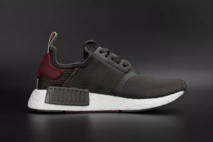Durable 8103 ADIDAS NMD R1 W UTILITY GREY OLIVE MAROON  WOMENS BA 1826